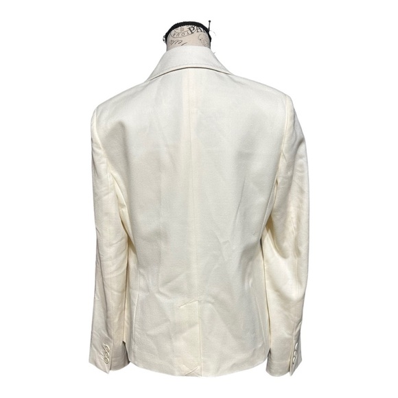 Talbots Season-less Wool Blazer Classic Off White 2 Button Single Breast Jacket - Picture 6 of 9